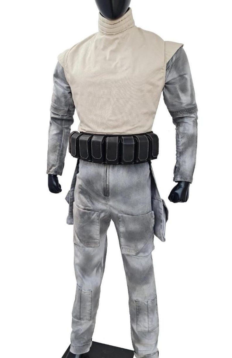 Boba Fett Inspired Cosplay Costume | Mandalorian Flight Suit with Vest & Black Belt | Star Wars Bounty Hunter Outfit | Adult Armor Costume image 1