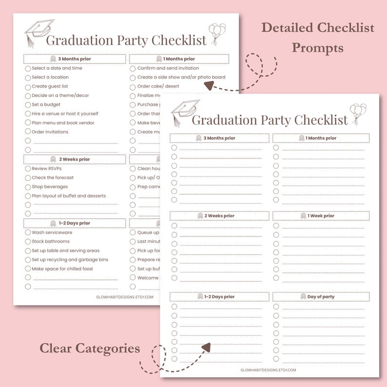 Graduation Party Checklist Planner | Grad Party Planning Guide ...