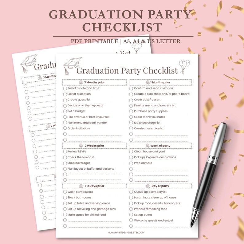 Graduation Party Checklist Planner | Grad Party Planning Guide ...