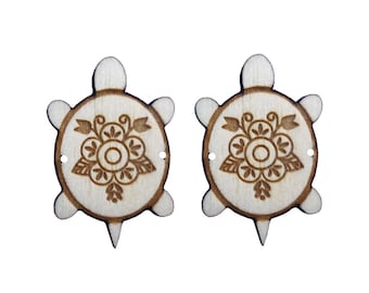 Creation Turtle Wooden Center Cabochon