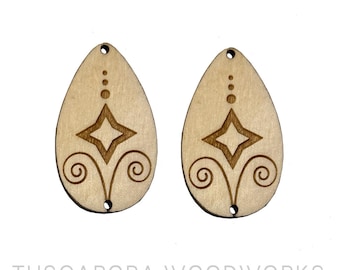 Celestial Drop Wooden Center Cabochon
