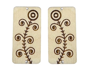Celestial Rectangle Wooden Center Cabochon