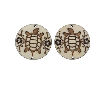 Turtle Wooden Center Cabochon