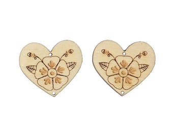 Tuscarora Floral Heart Wooden Center Cabochon