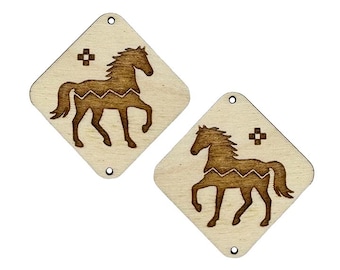 Horse Wooden Center Cabochon