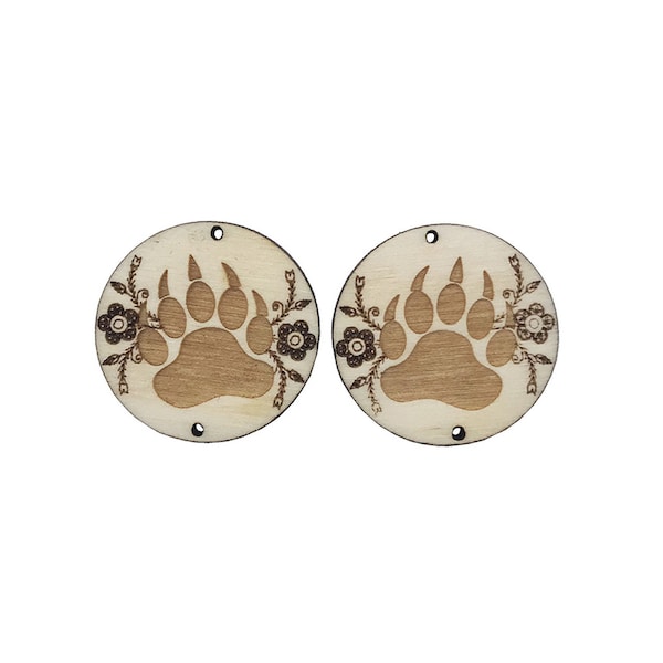 Bear Paw Wooden Center Cabochon