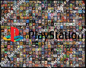 1995 Sony PlayStation 1 PS1 Ultimate Mosaic - 563 Game Box Art - 20"x16" Vinyl Repositionable Poster - 32-Bit Masterpiece