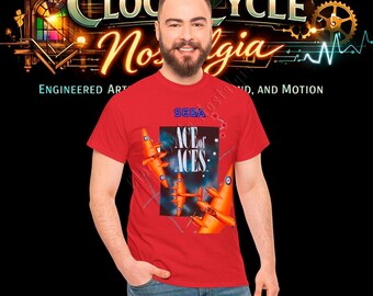 Ace of Aces Sega Master System T-shirt - Retro 8-bitars flygsimulator med grafisk design