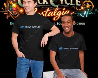 1995 Sega Saturn Logo T-shirt - Retro 32-bitars spelgrafik T-shirt - Classic Gaming