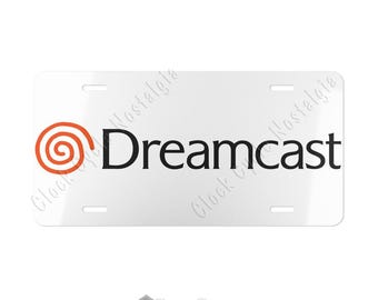 Sega Dreamcast Aluminum License Plate - Retro Gaming Car Decor - 12x6 Metal Tag