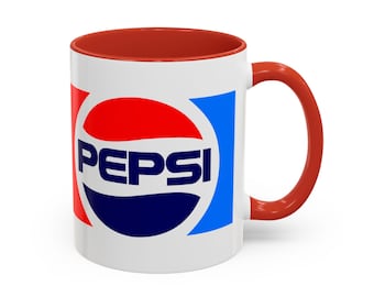Vintage Pepsi Logo Coffee Mug - 1980s Soda Pop Culture Ceramic Cup - 11 Colors