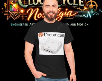 Sega Dreamcast-logotyp och konsol-t-shirt - Retro 128-bitars spelgrafik-t-shirt
