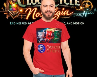 General Cinema T-Shirt - Retro GCC Candy Band Trio Movie Theater Seats Tee