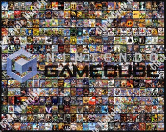 2001 Nintendo GameCube Ultimate Mosaic - 386 Game Box Art - 20"x16" Removable Vinyl Poster