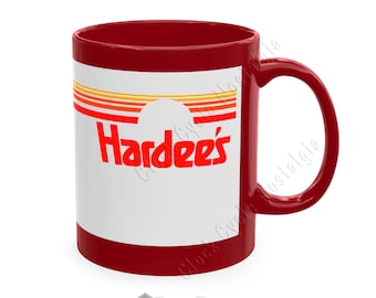 Vintage Hardee's Mug 11oz - Retro Fast Food Coffee Cup 14 Colors