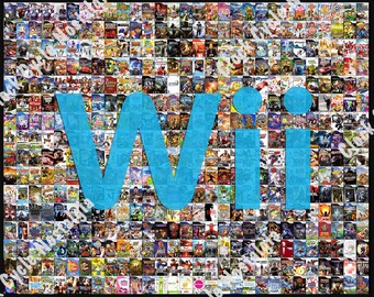 2006 Nintendo Wii Ultimate Mosaic - 463 Game Box Art - 20"x16" Removable Vinyl Poster