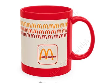 Vintage McDonalds Mug 11oz - Retro Fast Food Coffee Cup 14 Colors