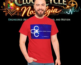 Vintage Style 1960s General Cinema T-Shirt - Retro GCC Movie Theater Tee w/Light