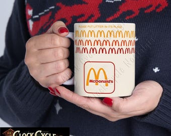 McDonald's 1980s Styrofoam Packaging Retro Coffee Mug - 11oz & 15oz Ceramic Cup