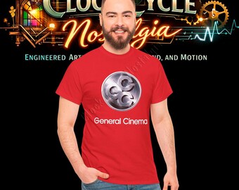General Cinema T-Shirt - Retro GCC 3D Silver Metallic Globe Logo Black Tee