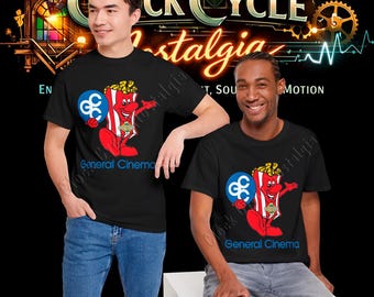 General Cinema Popcorn T-Shirt - Retro GCC Movie Theater Logo Candy Band Tee