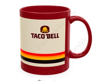 Vintage Taco Bell Mug 11oz - Retro Fast Food Coffee Cup 14 Colors