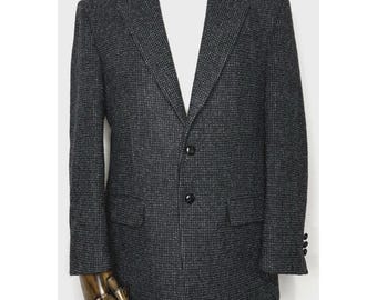 Marynarka męska vintage Harris Tweed 40R Szara wełniana sportowa marynarka USA Hardwick