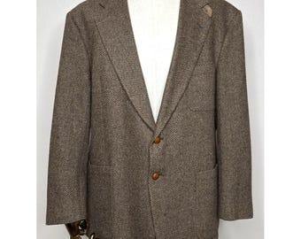 Giacca Stafford Blazer da uomo taglia 46R in lana, tweed, con toppe sui gomiti, giacca classica vintage