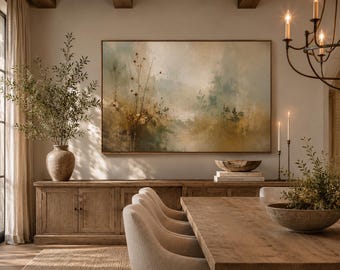 Light Settles | Neutral Landscape Canvas Print | Soft Blue Beige Wall Art