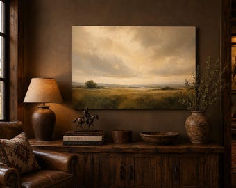 Soft Pastel Meadow Landscape Canvas Print | Matte Stretched Canvas