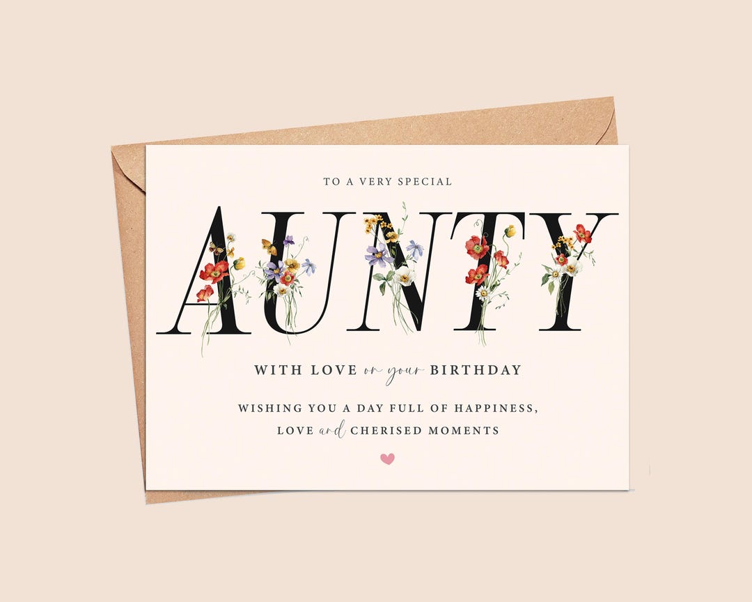 Aunty Birthday Card - Special Aunty - Birthday Gift - Happy Birthday ...