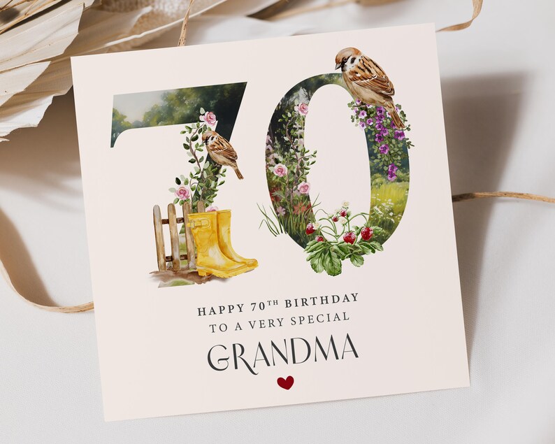 70th Birthday Card for Grandma - Wildlife - Seventy - 70 - Nan - Gran ...