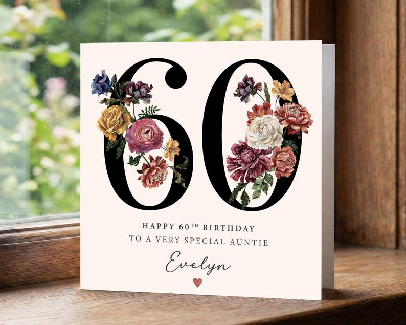 Personalised 60th Birthday Card Auntie - Special Aunt - 60th Birthday ...