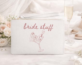 Kosmetiktasche Braut | Hochzeitsgeschenk für die Braut | JGA Geschenk | Bride Stuff Tasche | Bridal Shower Geschenk