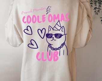 Coole Omas Club Cat Sweatshirt | German Grandma Graphic Crewneck