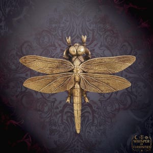 Golden Dragonfly Wall Decor - Gothic Resin Insect Sculpture