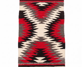 5x8 Ft Handwoven Wool Navajo Rug, Southwestern Geometric Area Rug, Native American Style Kilim Rug, Rustic Boho Living Room Decor