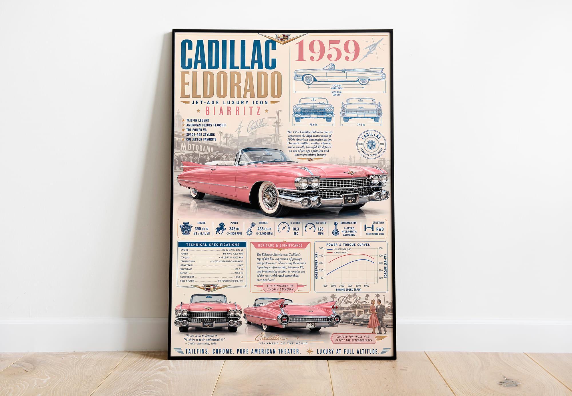Cadillac 1959 poster - Etsy 日本