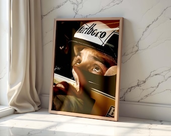 Cadre Horloge Ayrton Senna McLaren – Décoration Murale F1, Collector