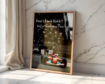 Michael Schumacher Motivational Poster, F1 Racing Legend Wall Art, Inspiring Formula 1 Print, Motorsport Decor for office & Garage
