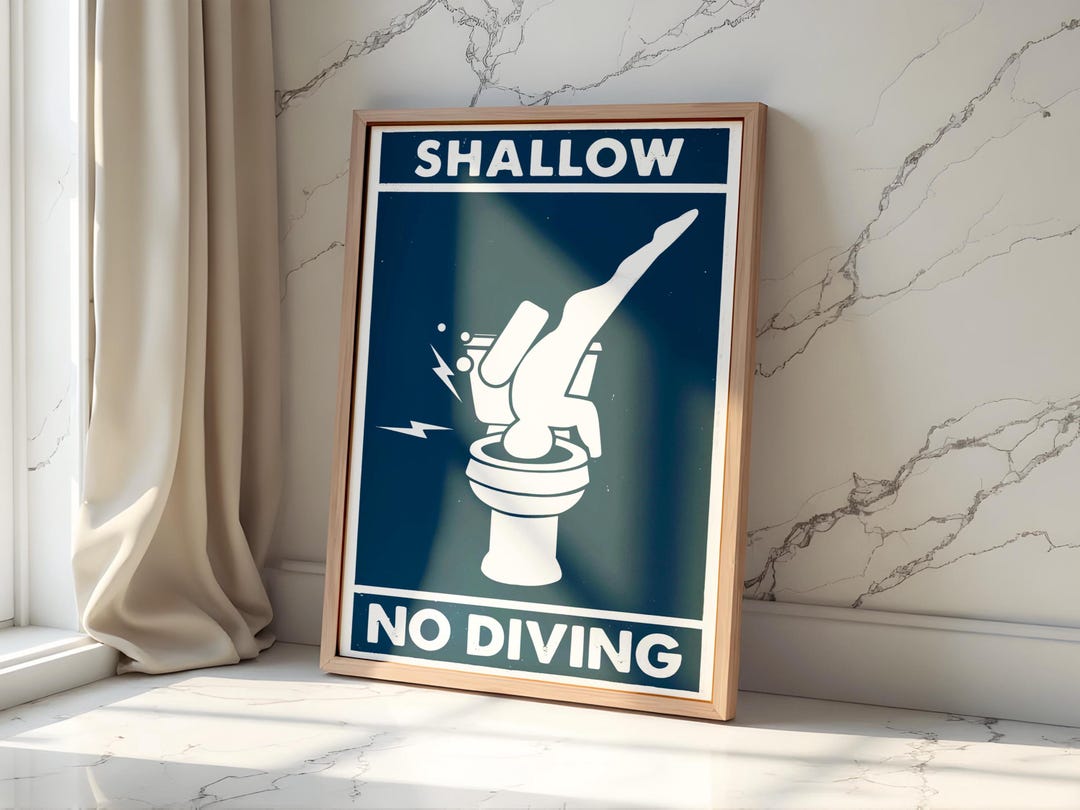 Funny Bathroom Poster, Humorous Toilet Wall Art, Bathroom Humor Print ...