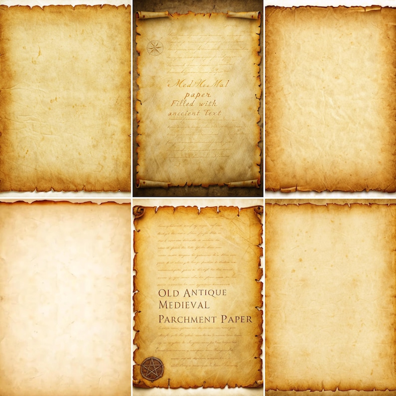 Medieval Parchment Paper, Old Manuscript Pages, Vintage Ephemera Junk ...