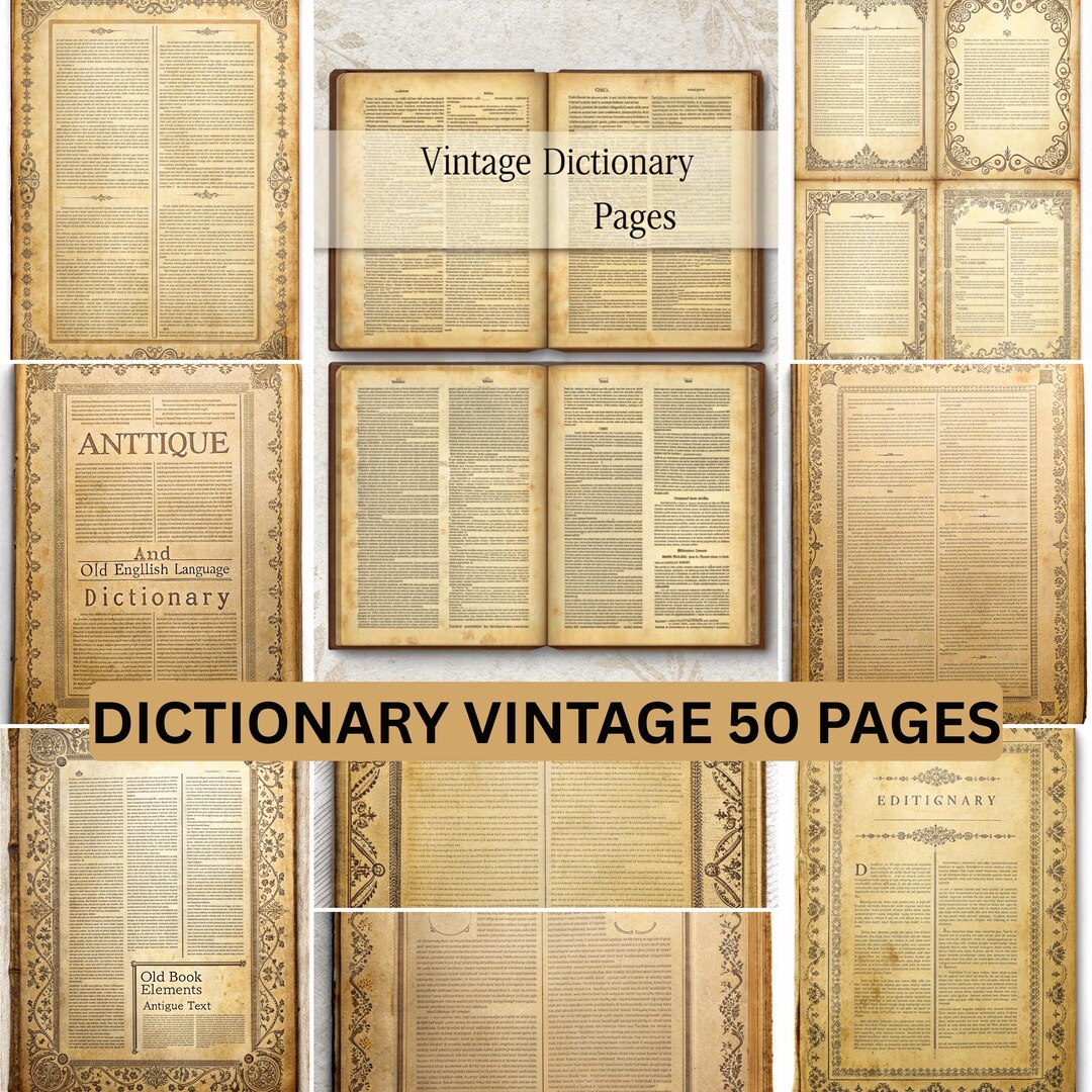 Vintage Dictionary Pages | Antique Ephemera for Journals, Scrapbooking ...