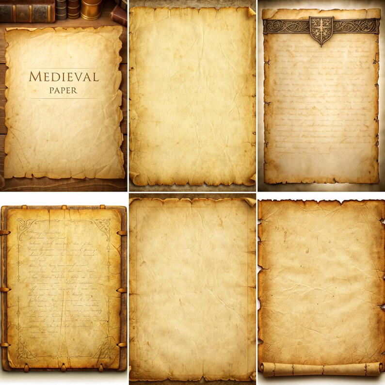 Medieval Parchment Paper, Old Manuscript Pages, Vintage Ephemera Junk ...
