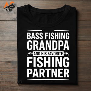 Favorite Fishing Partner PNG: Bass Fishing Grandpa png Bass Angler Graphic Fishing Lover Design (Digital Download)