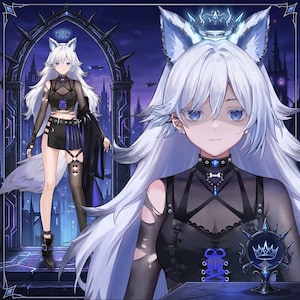 Vorgefertigtes Live2D Vtuber Modell: Gebrauchsfertig, VTubeStudio Kompatibel