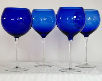 Blue Wine Glasses - Set of 4