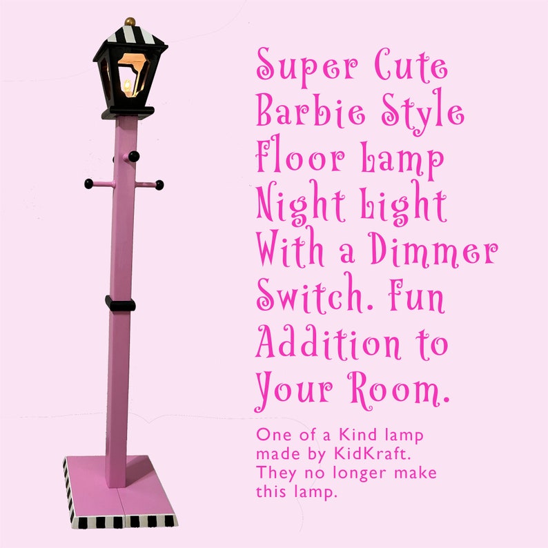 Pink Black and White Floor Lamp Night Light image 1