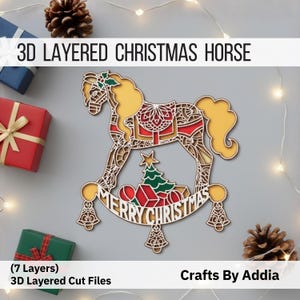 3D Layered Christmas Mandala SVG Handmade Holiday Gift | Multilayer Christmas Ornament Craft Idea | Wooden Gift Laser Cutting Project