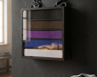 Vitrina negra para 5 cinturones - Jiujitsu - Impresa en 3D